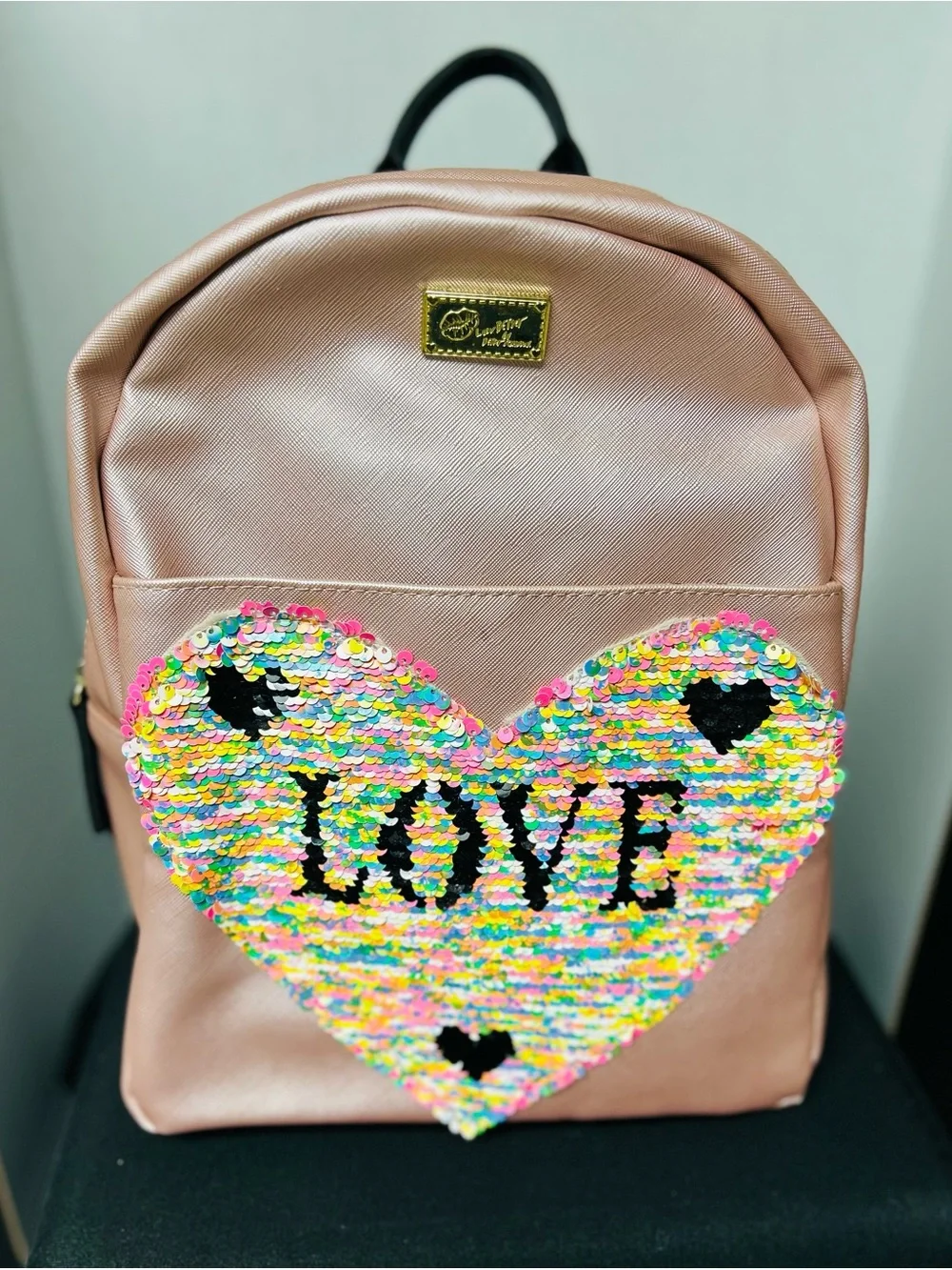 Betsey Johnson sequin backpack/purse